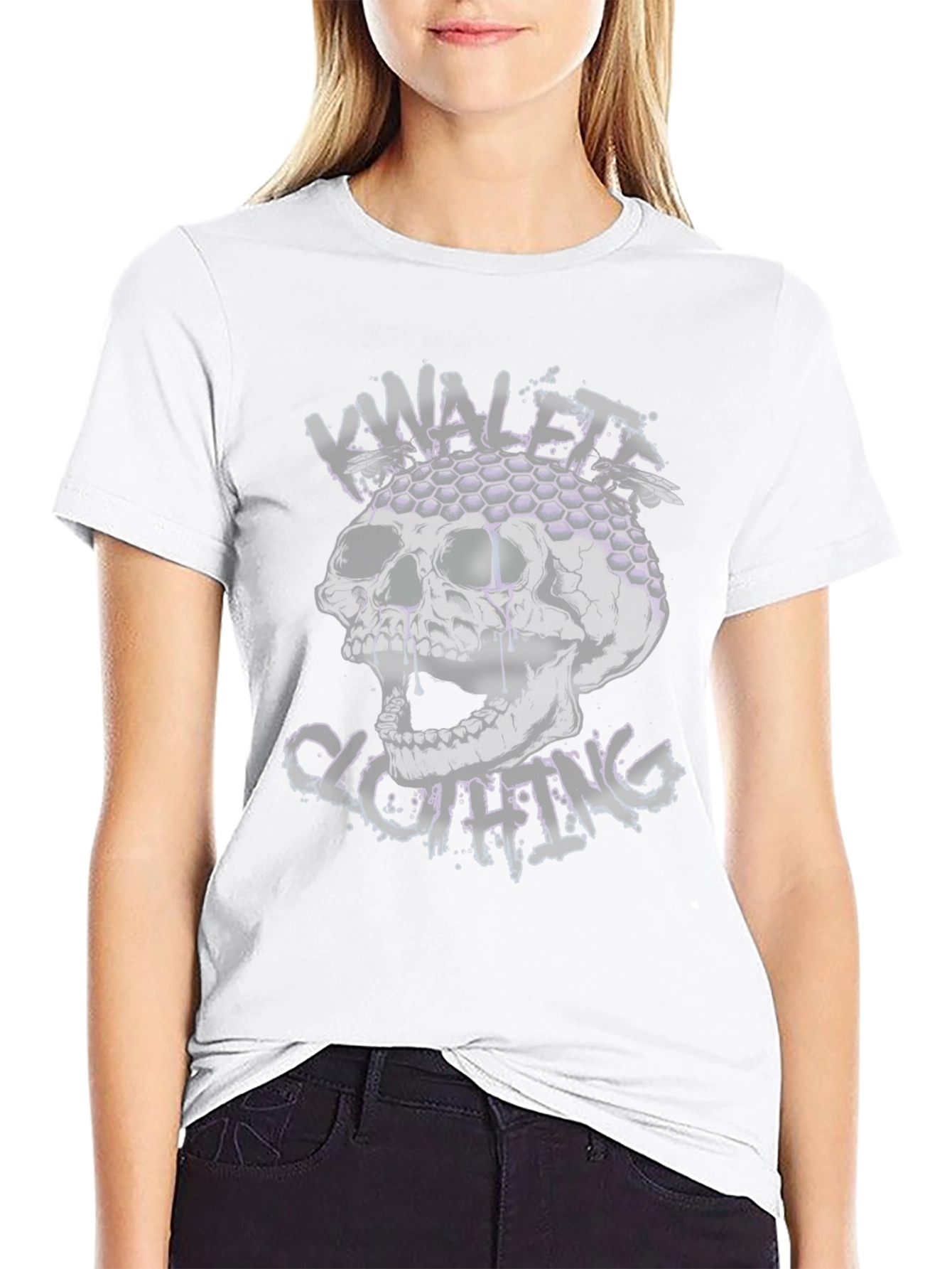 Skull & Honeycomb Graphic Black T-Shirt