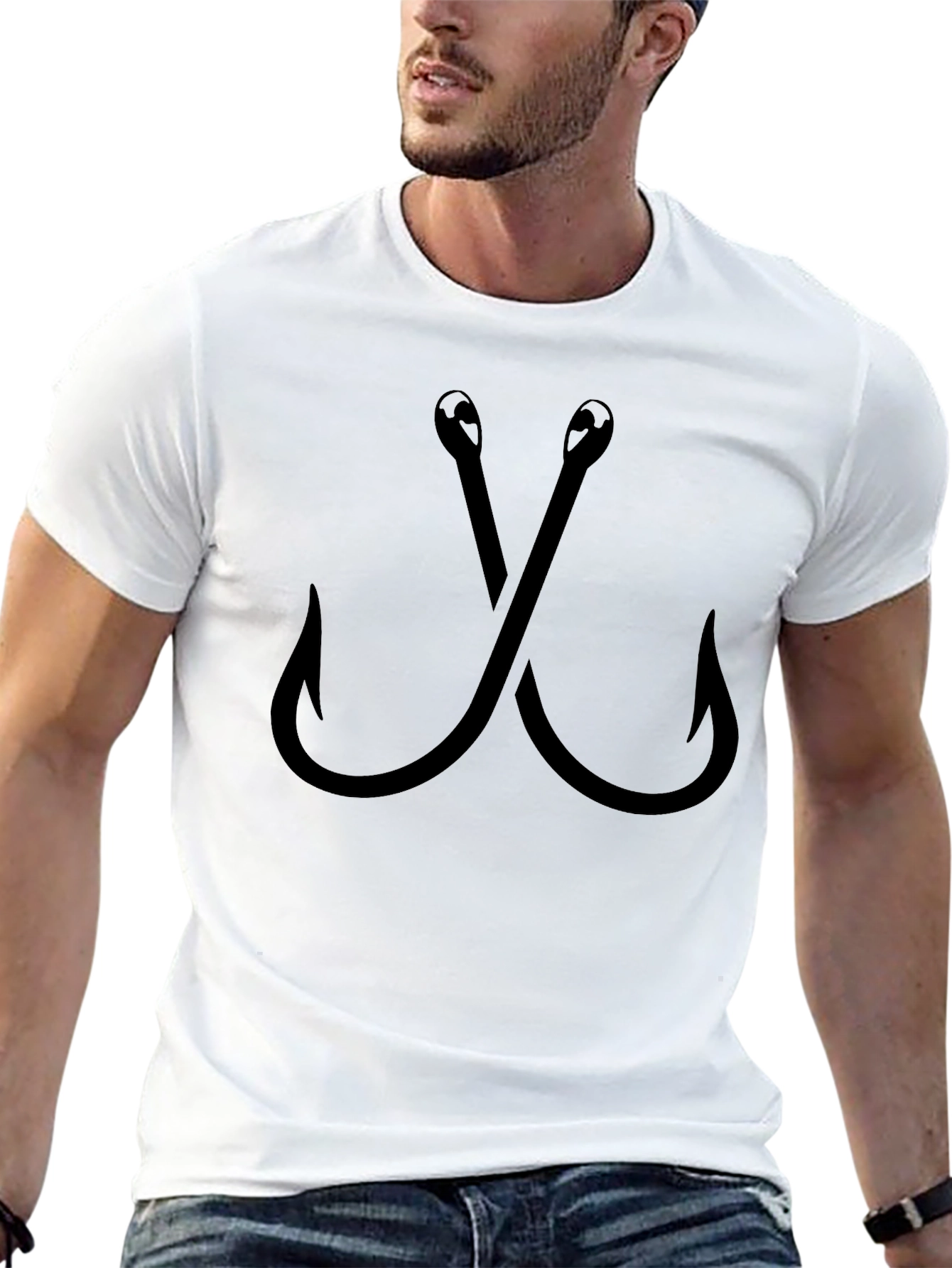 Fishing Hooks Black T-Shirt