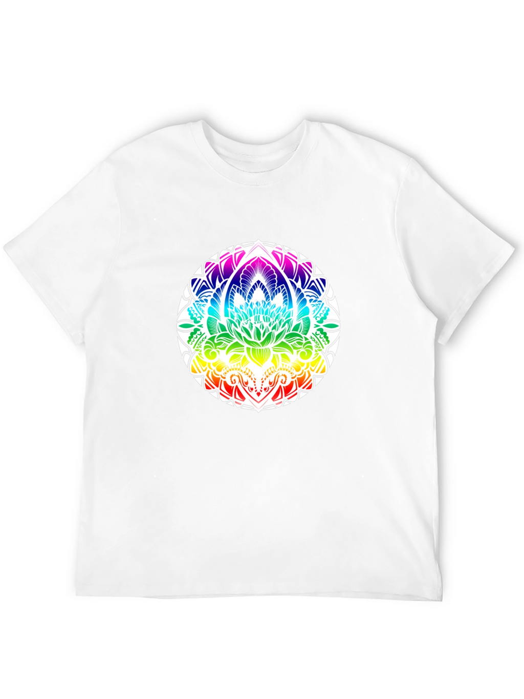 Rainbow Mandala Graphic Black T-Shirt