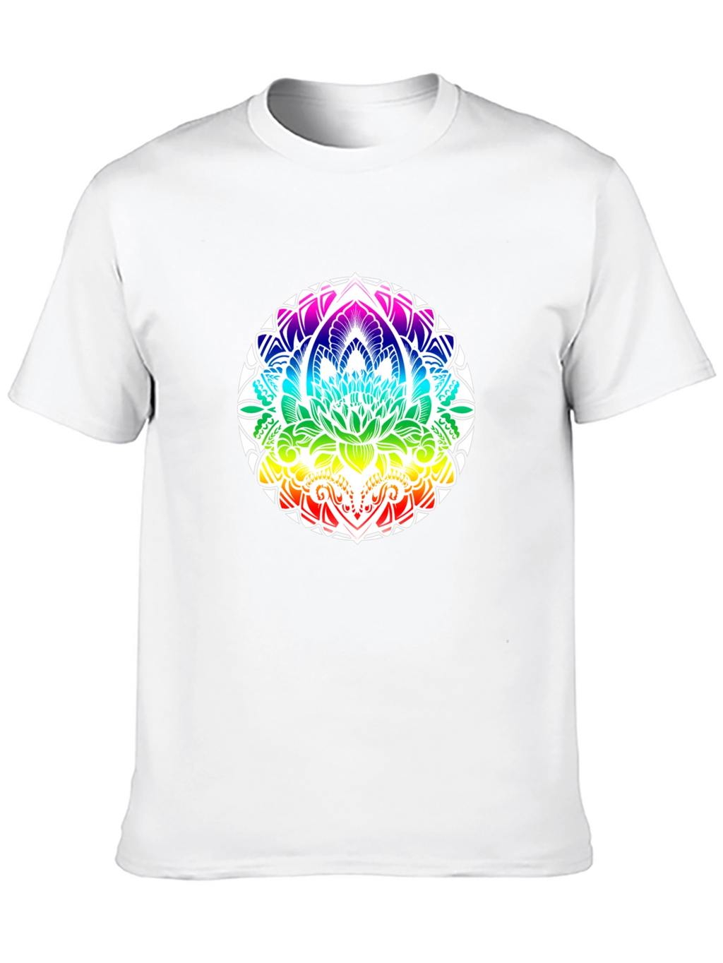 Rainbow Mandala Graphic Black T-Shirt