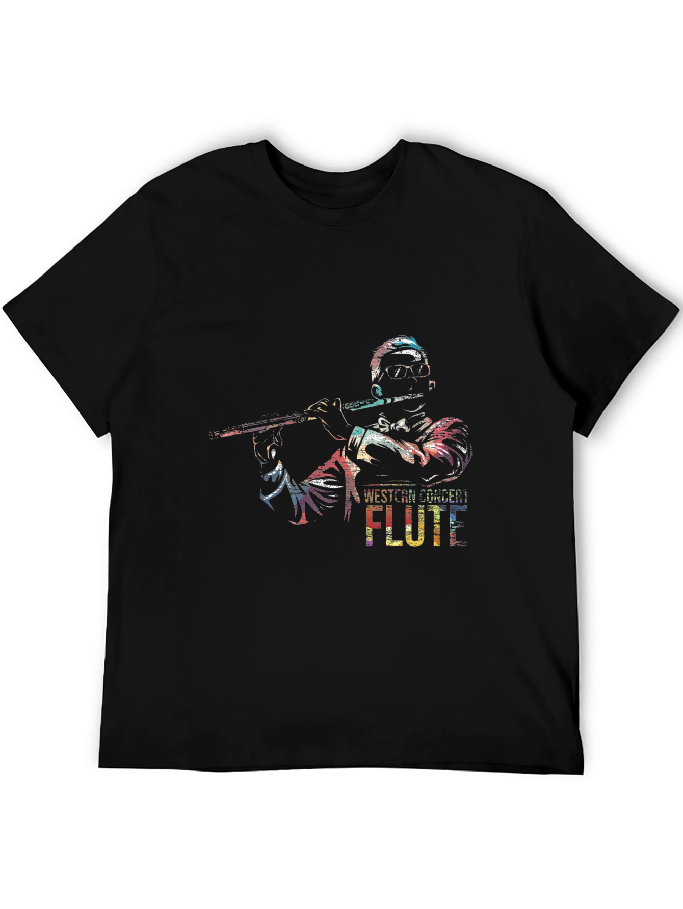 Western Concert Flute Black T-Shirt