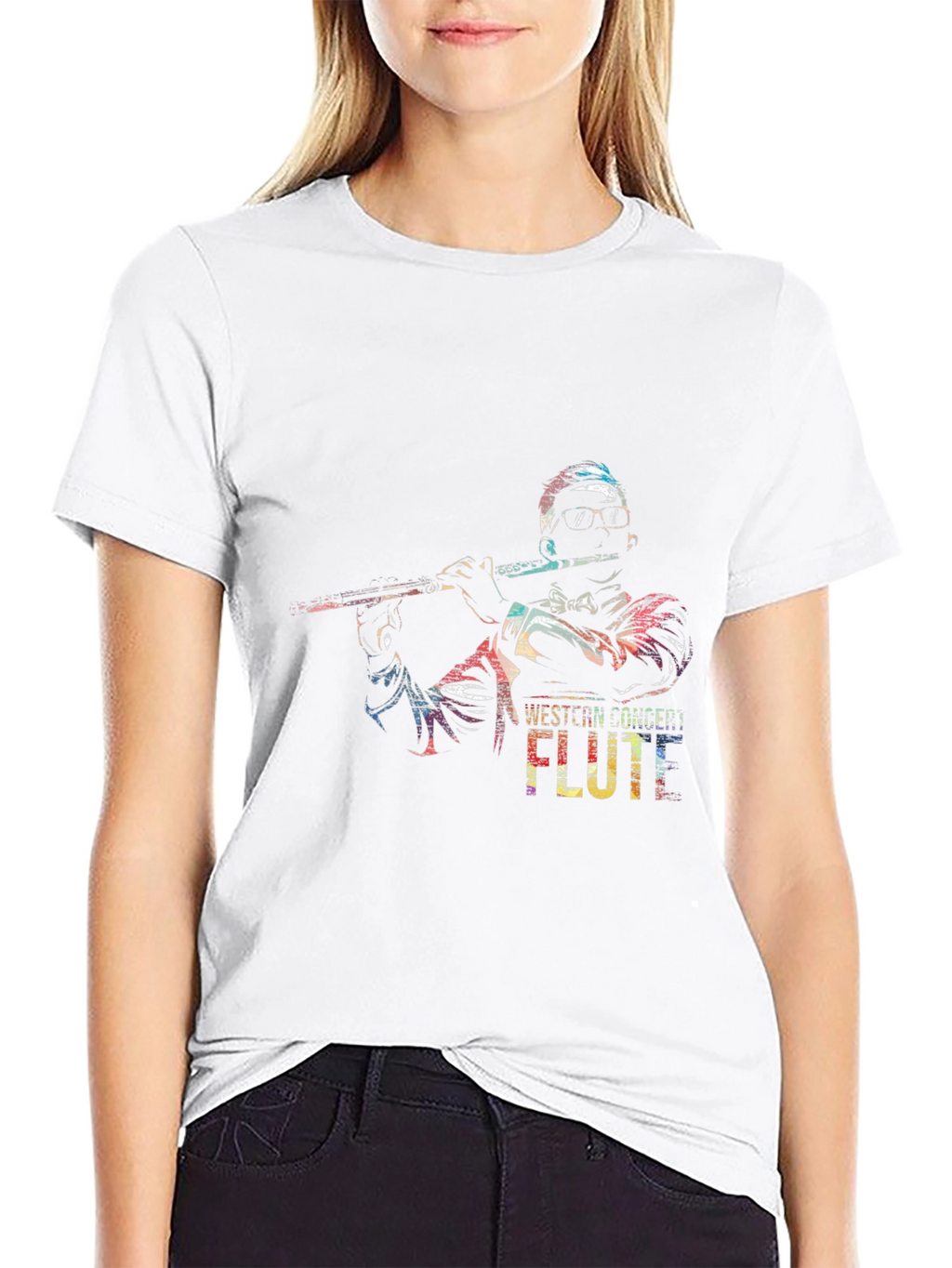 Western Concert Flute Black T-Shirt