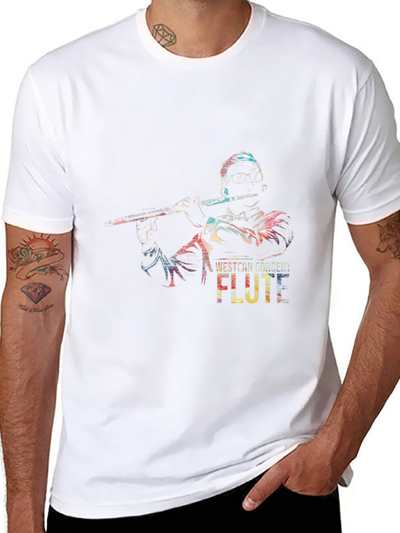 Western Concert Flute Black T-Shirt