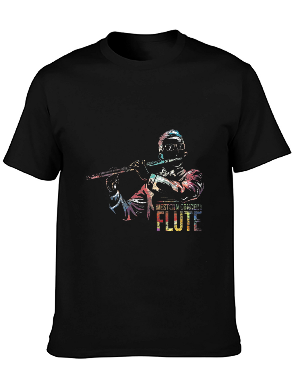 Western Concert Flute Black T-Shirt