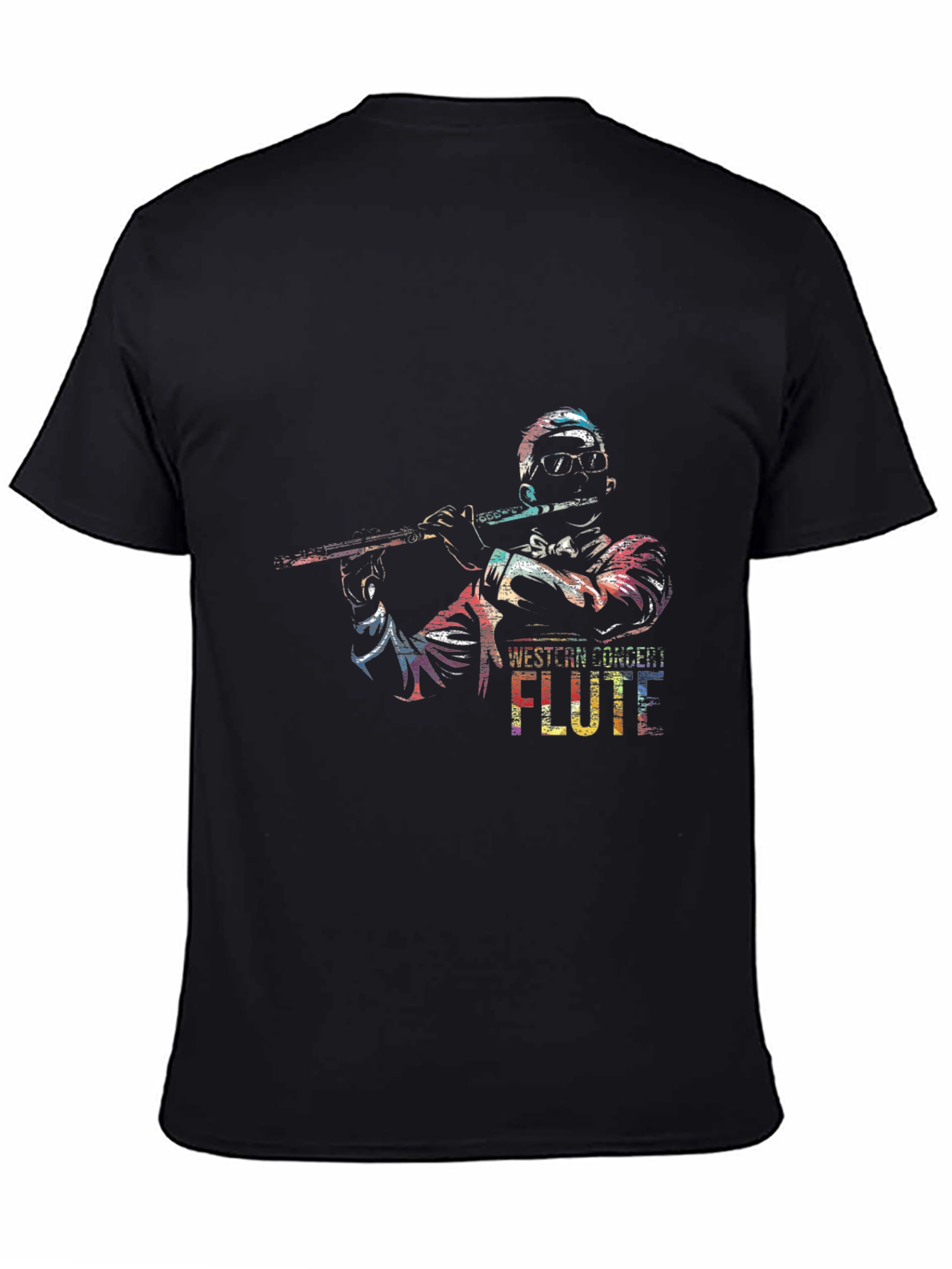 Western Concert Flute Black T-Shirt