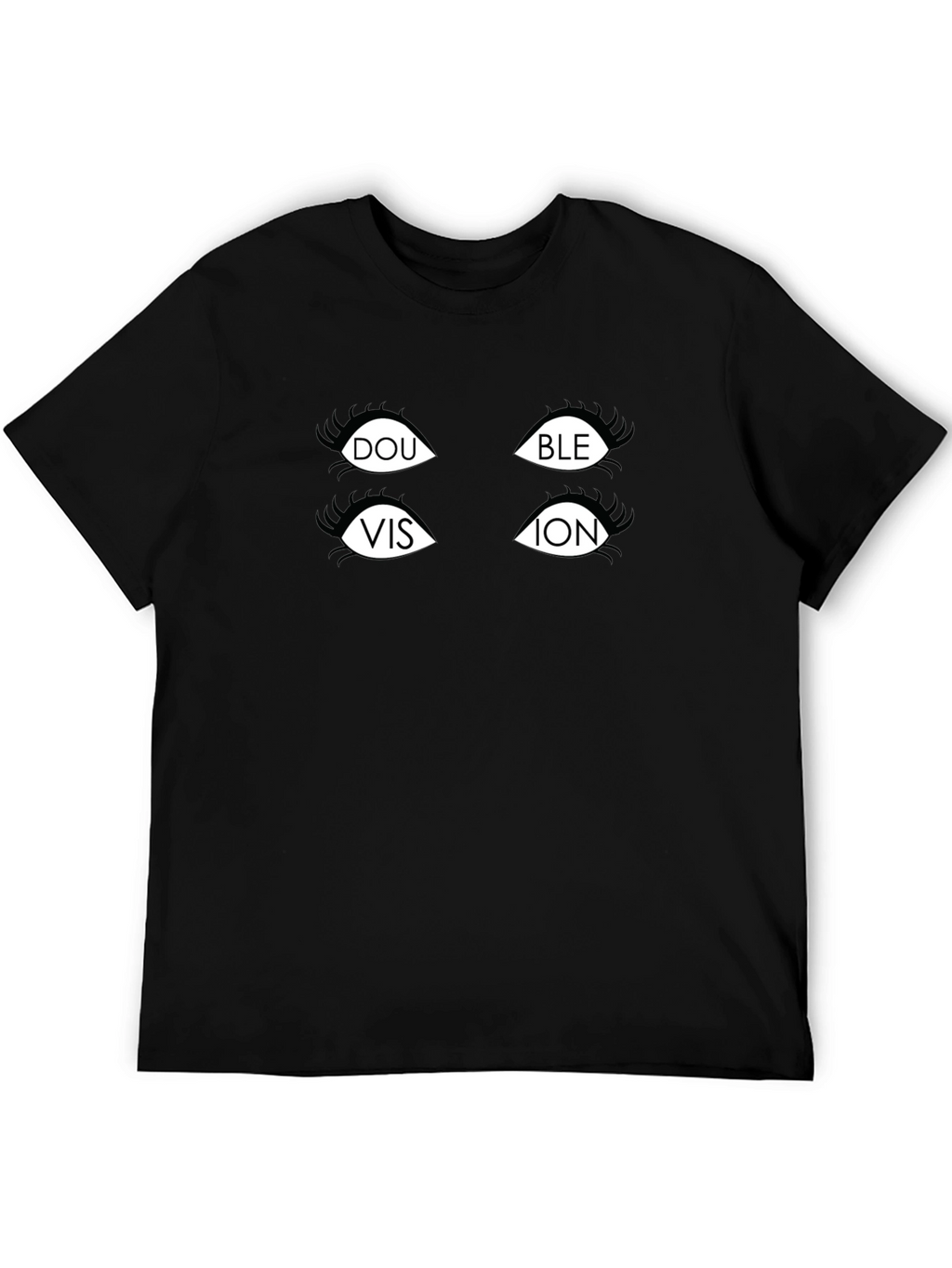 Double Vision Graphic T-Shirt - Black Cotton Tee