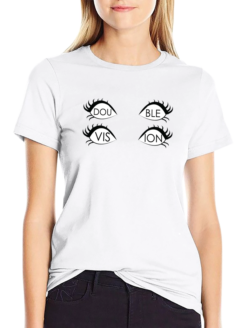 Double Vision Graphic T-Shirt - Black Cotton Tee
