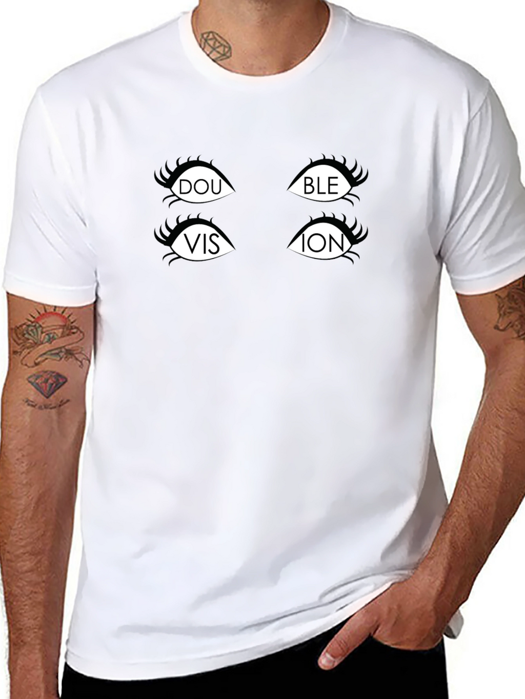 Double Vision Graphic T-Shirt - Black Cotton Tee