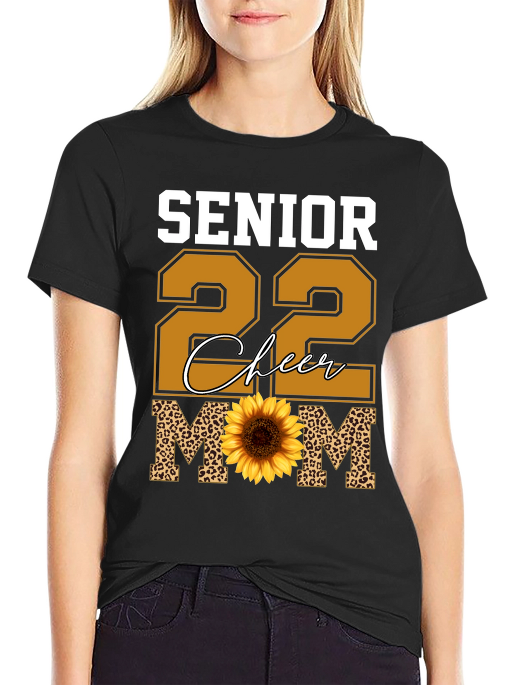 Senior 22 Cheer Mom Sunflower T-Shirt