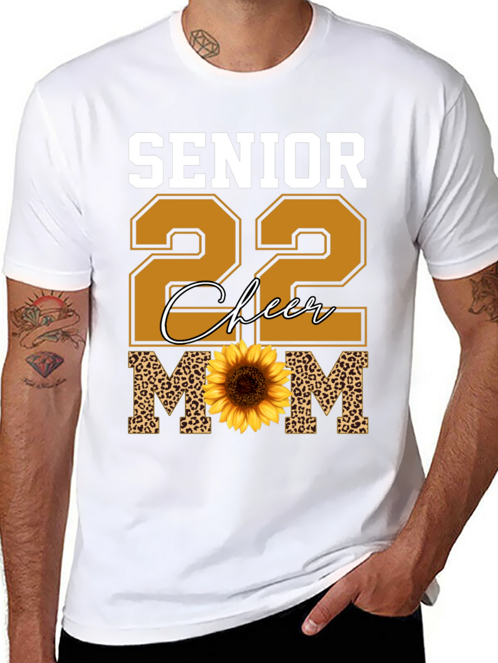 Senior 22 Cheer Mom Sunflower T-Shirt