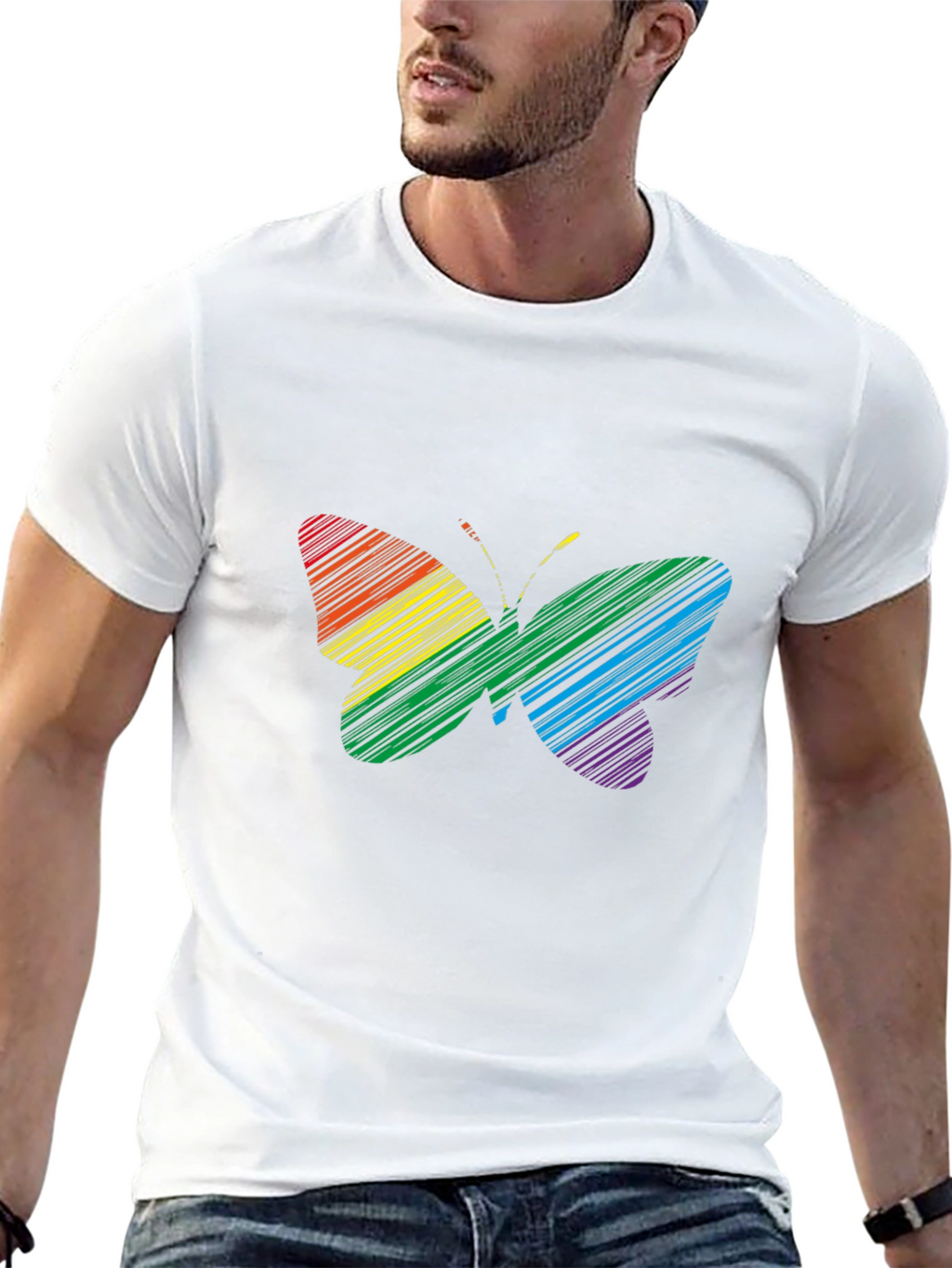 Rainbow Butterfly Graphic Tee
