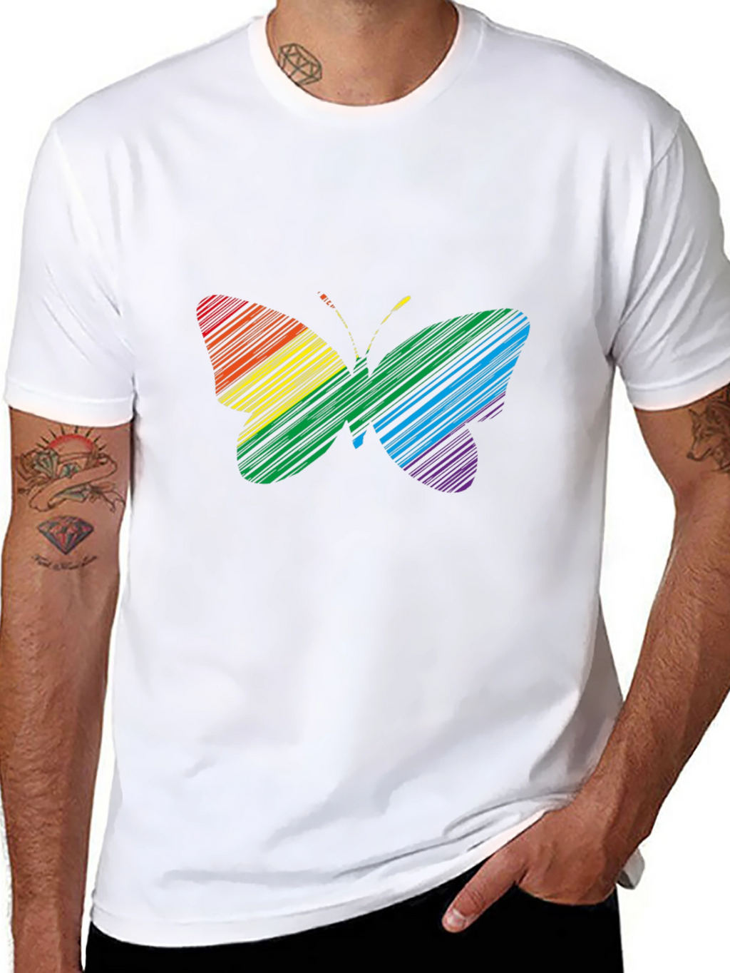 Rainbow Butterfly Graphic Tee