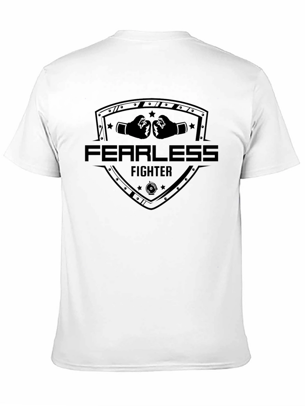 Fearless Fighter Graphic Tee - Boxing Shield Design