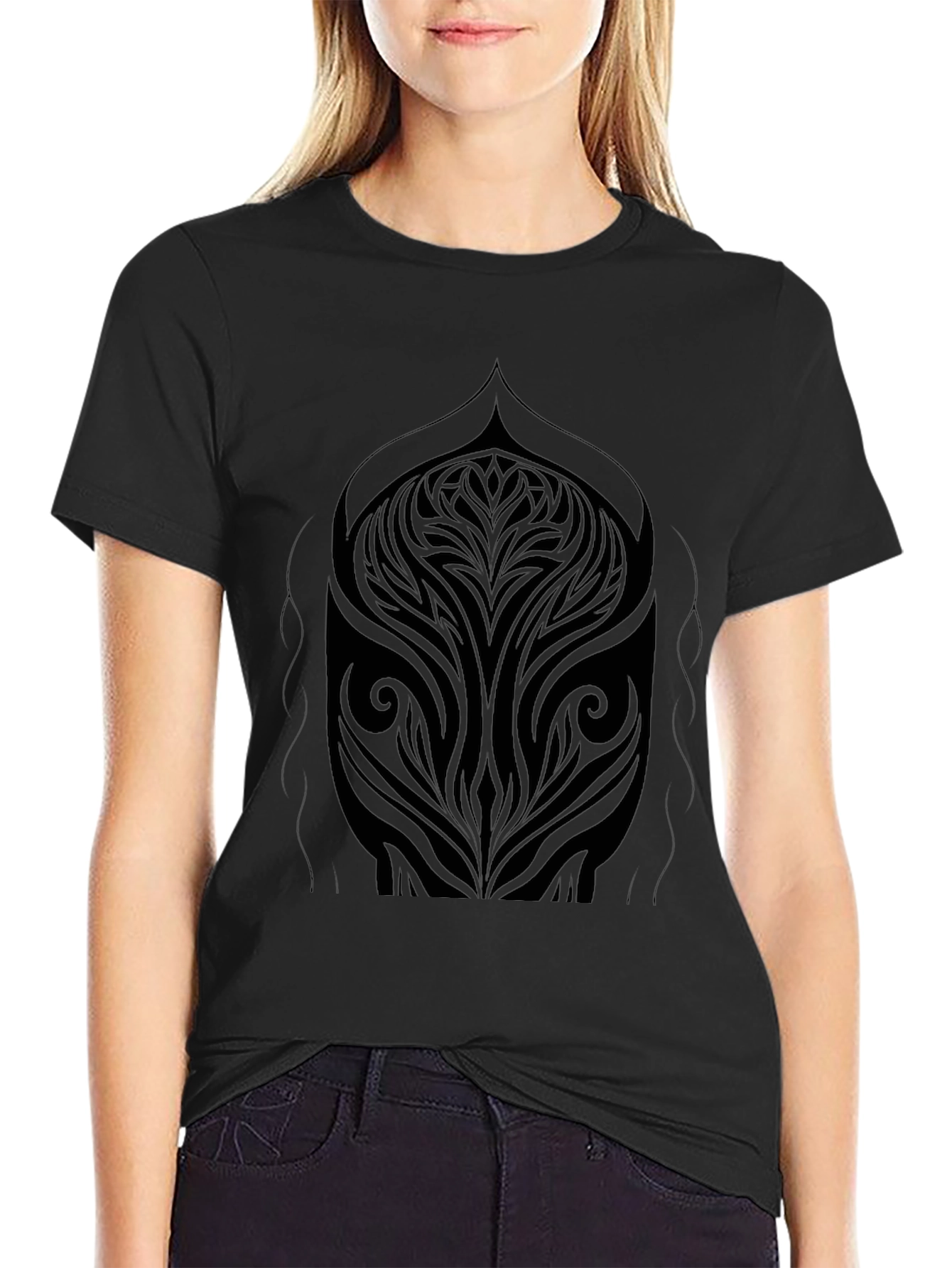 Abstract Tribal Art Black T-Shirt
