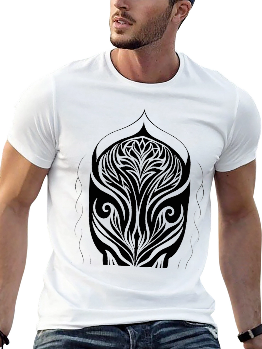 Abstract Tribal Art Black T-Shirt
