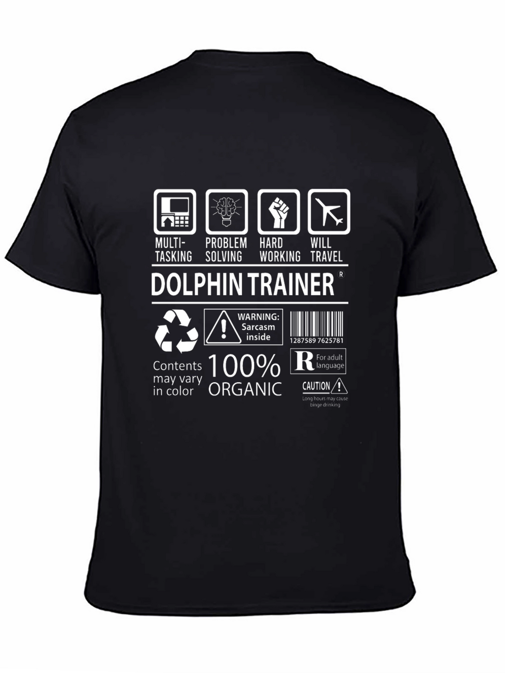 Dolphin Trainer 100% Organic Funny T-Shirt