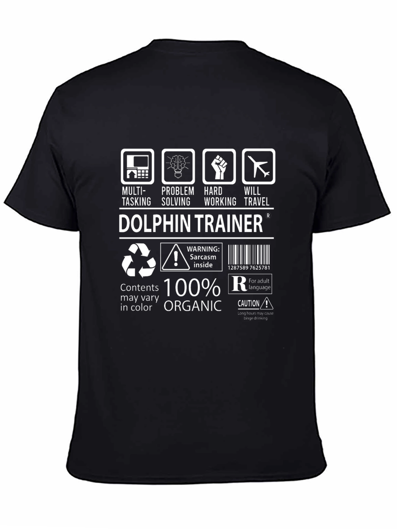 Dolphin Trainer 100% Organic Funny T-Shirt