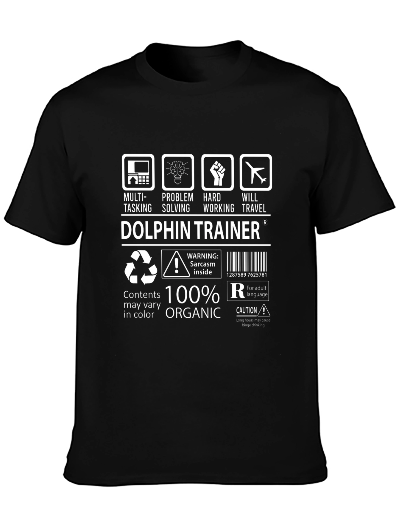 Dolphin Trainer 100% Organic Funny T-Shirt
