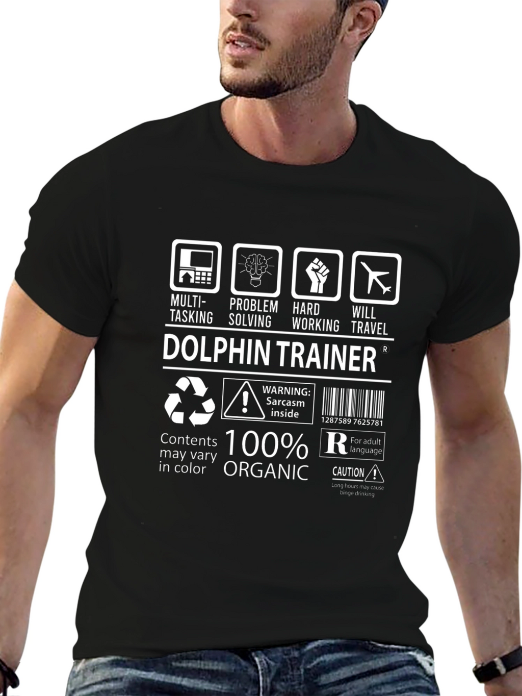 Dolphin Trainer 100% Organic Funny T-Shirt
