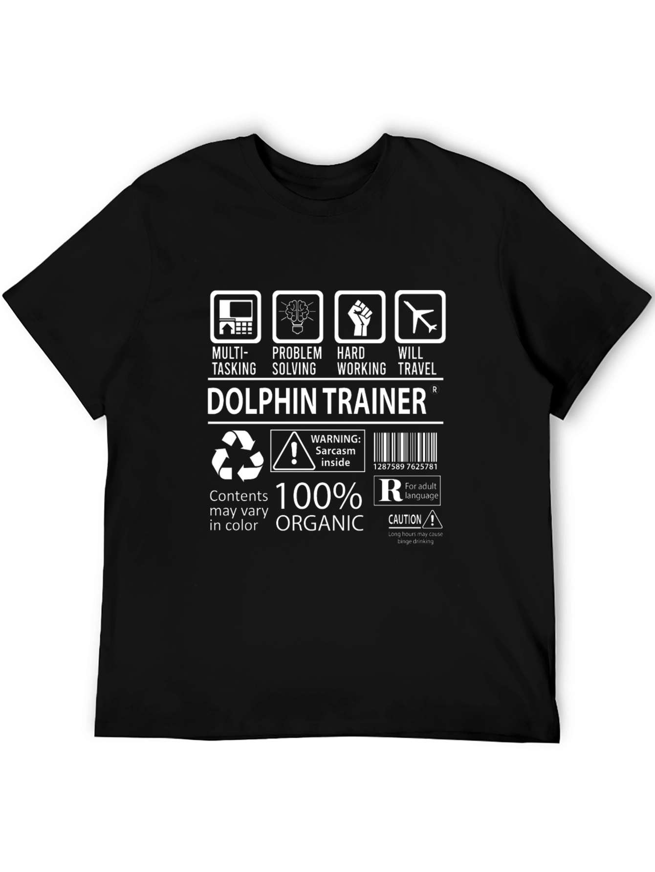 Dolphin Trainer 100% Organic Funny T-Shirt