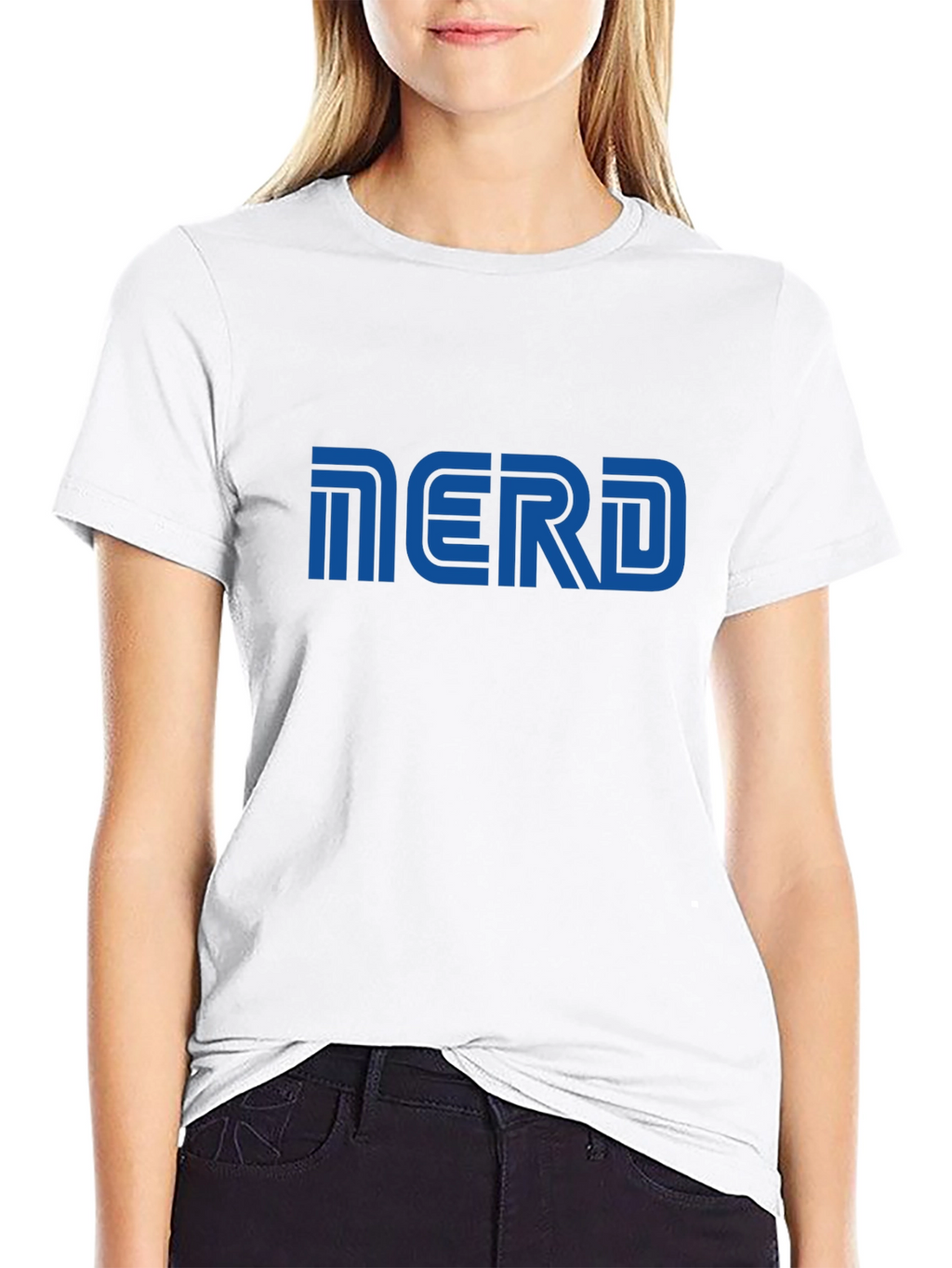 Nerd Graphic T-Shirt - Blue Print on Black