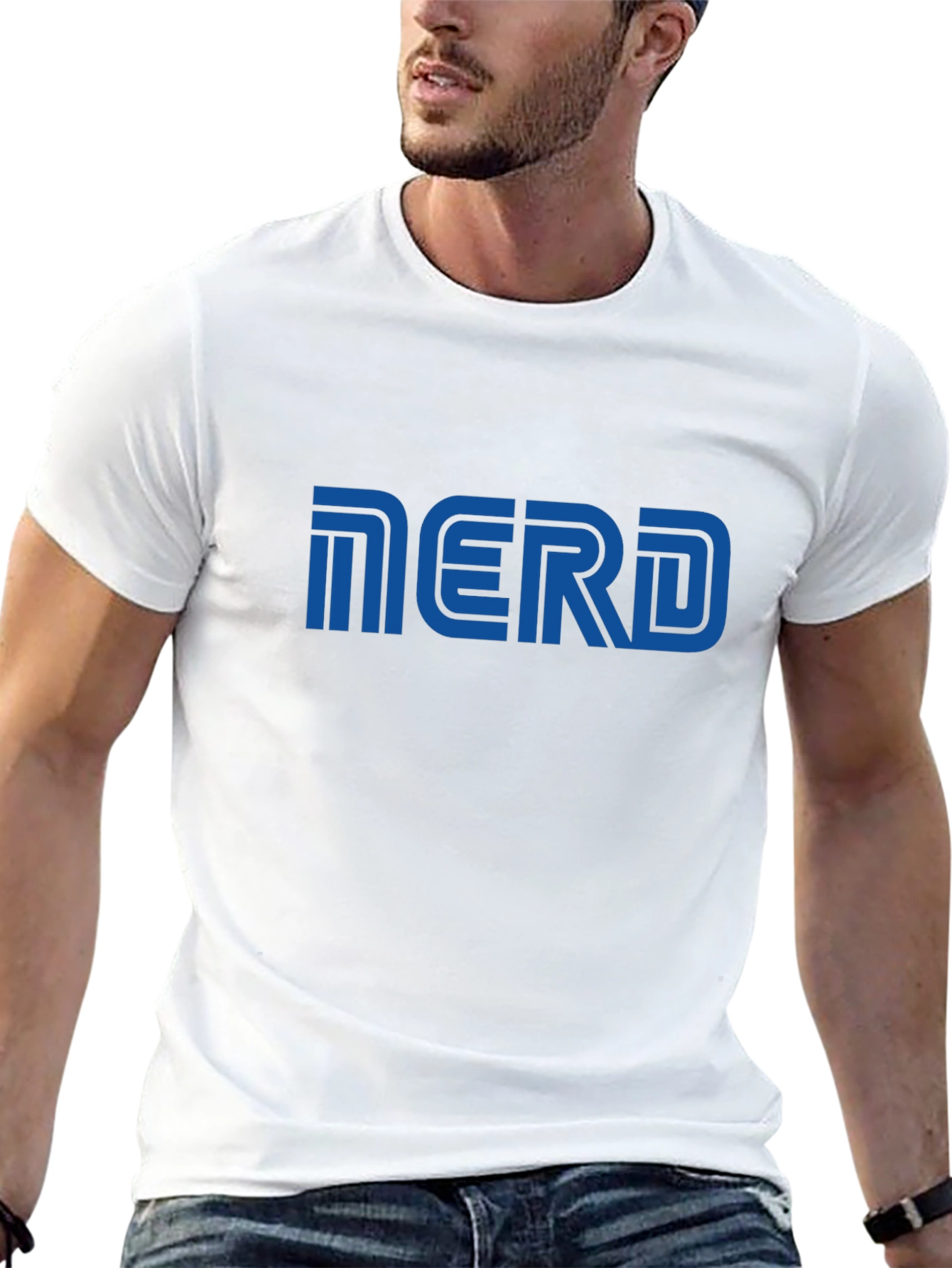 Nerd Graphic T-Shirt - Blue Print on Black