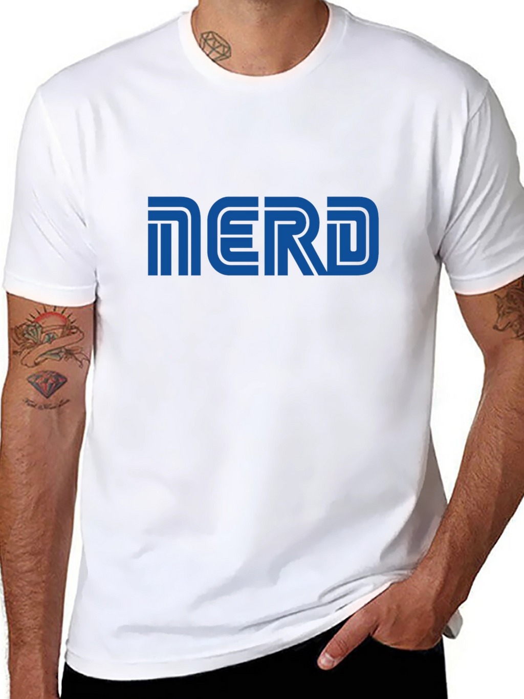Nerd Graphic T-Shirt - Blue Print on Black