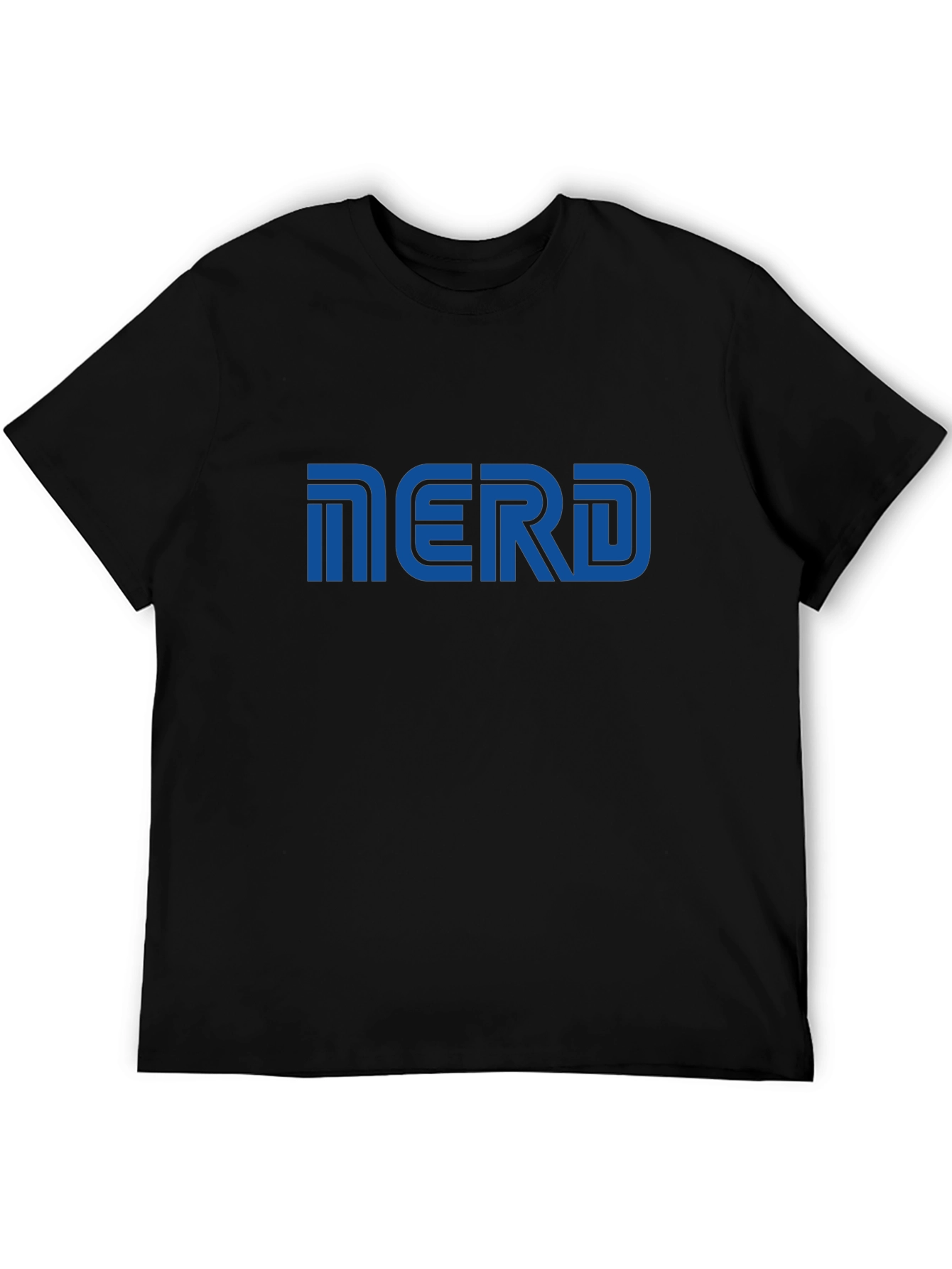 Nerd Graphic T-Shirt - Blue Print on Black