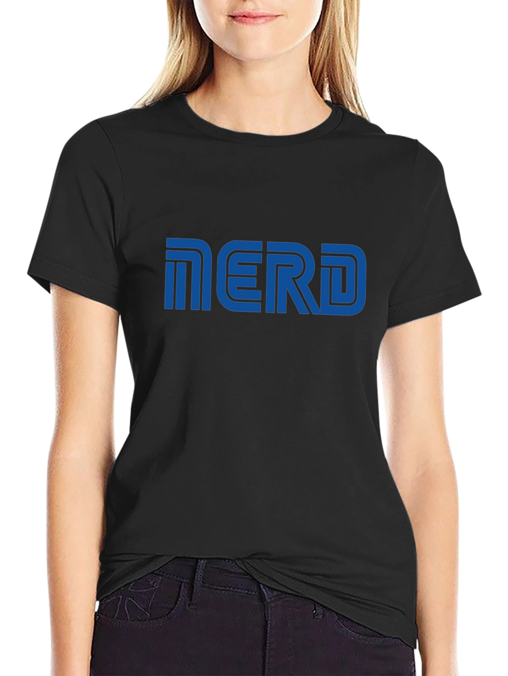 Nerd Graphic T-Shirt - Blue Print on Black
