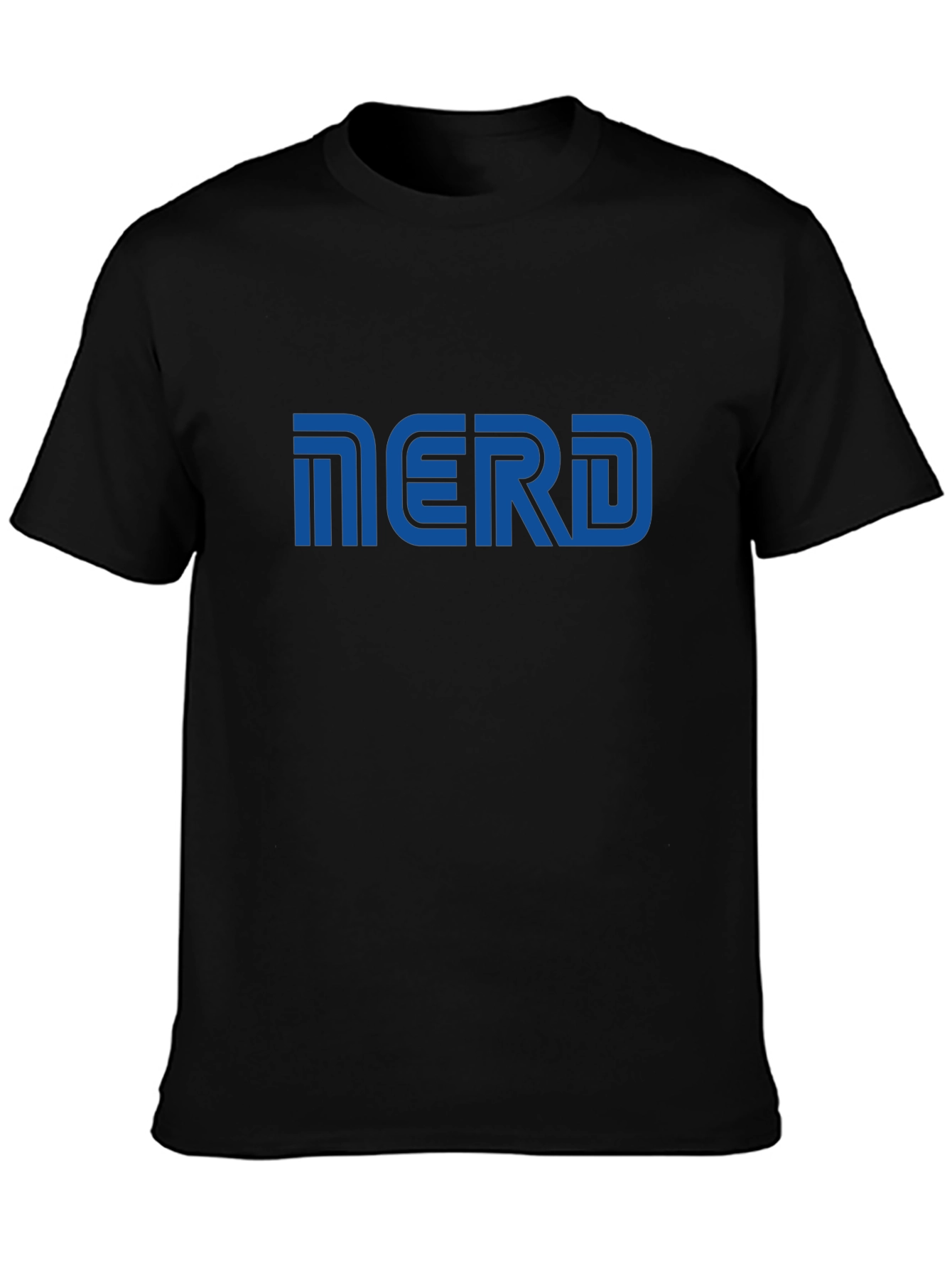 Nerd Graphic T-Shirt - Blue Print on Black