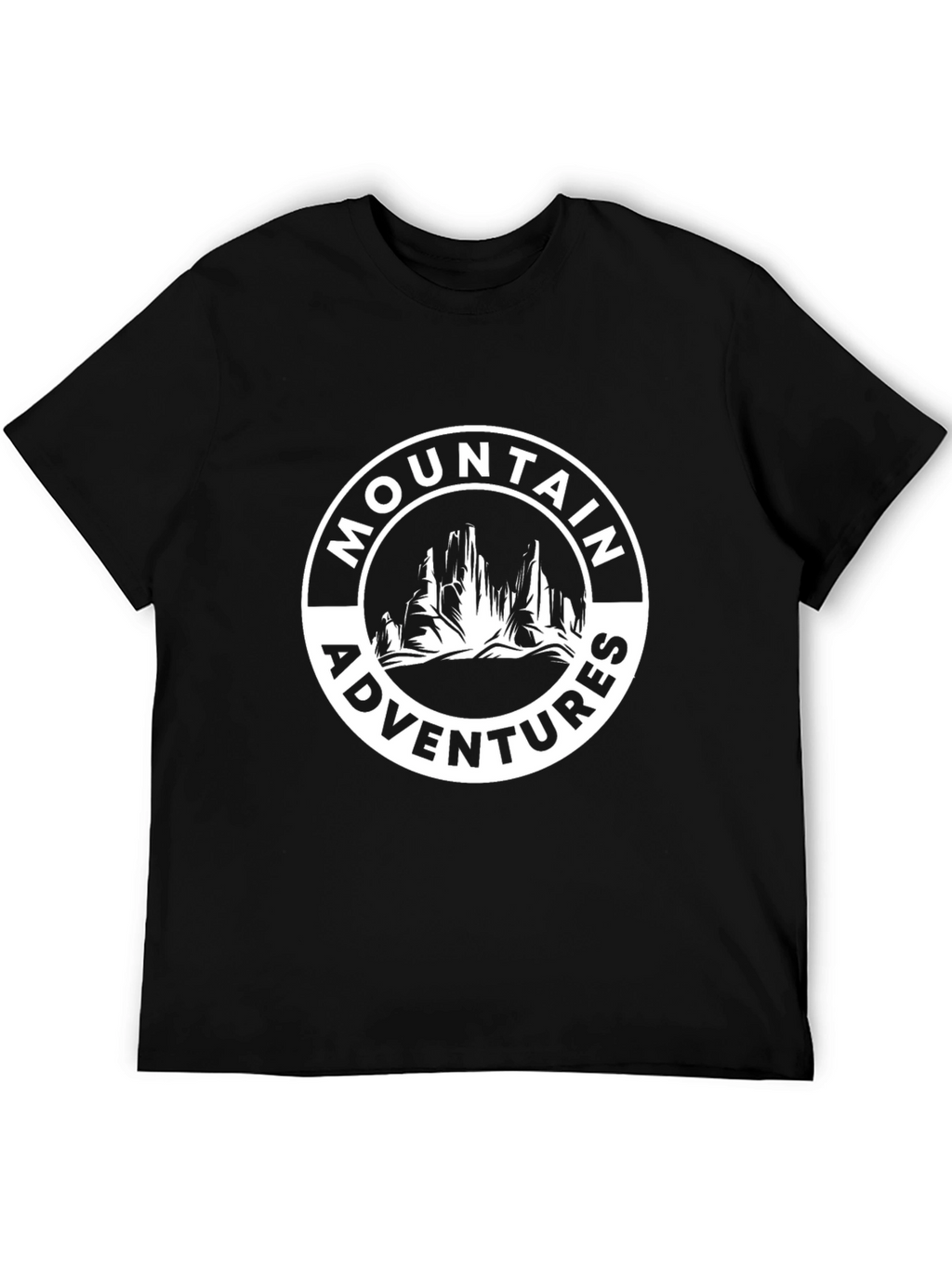 Mountain Adventures Graphic Tee - Black Cotton Blend