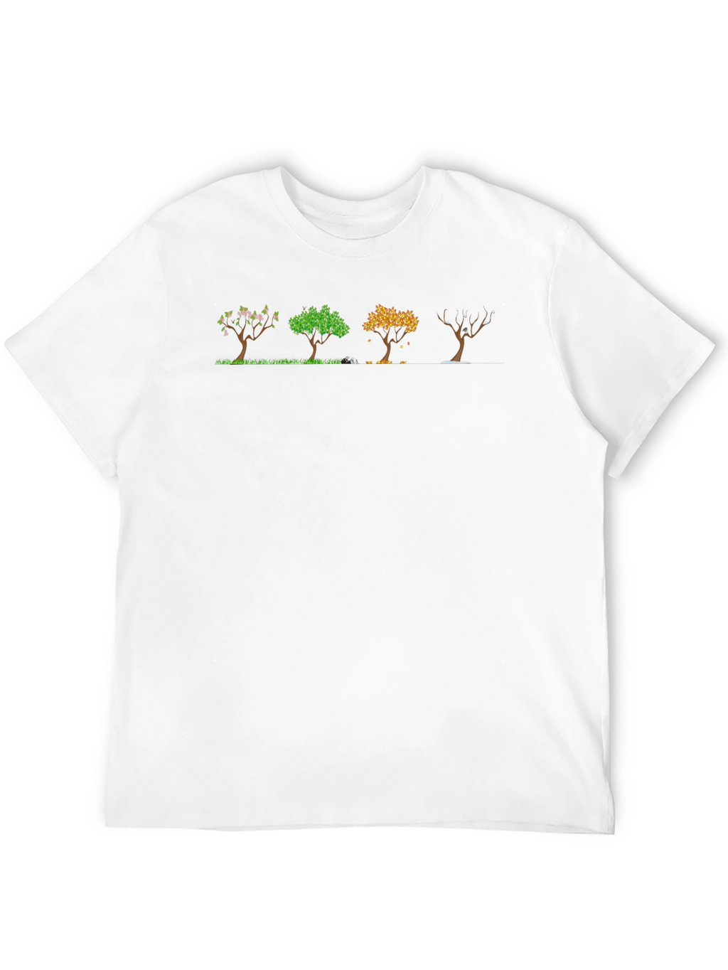 Four Seasons Tree Black T-Shirt
