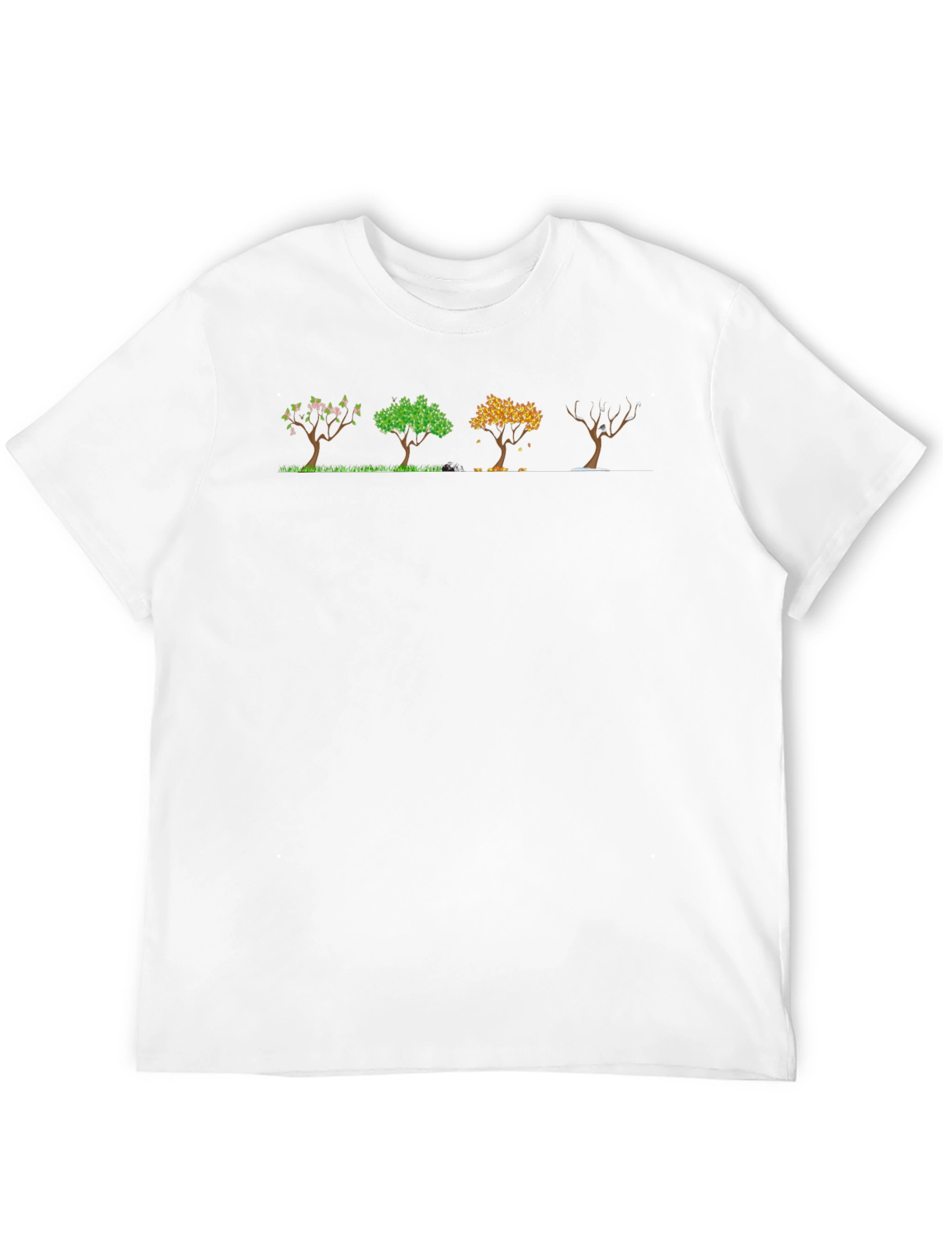 Four Seasons Tree Black T-Shirt