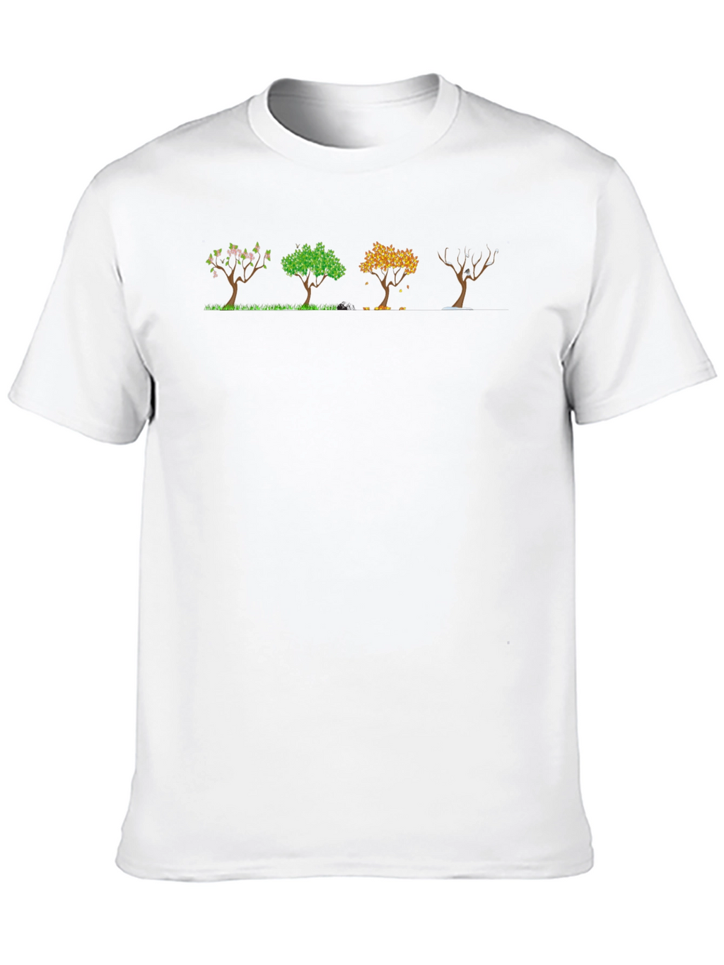 Four Seasons Tree Black T-Shirt