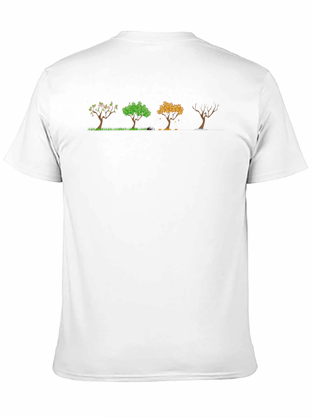 Four Seasons Tree Black T-Shirt