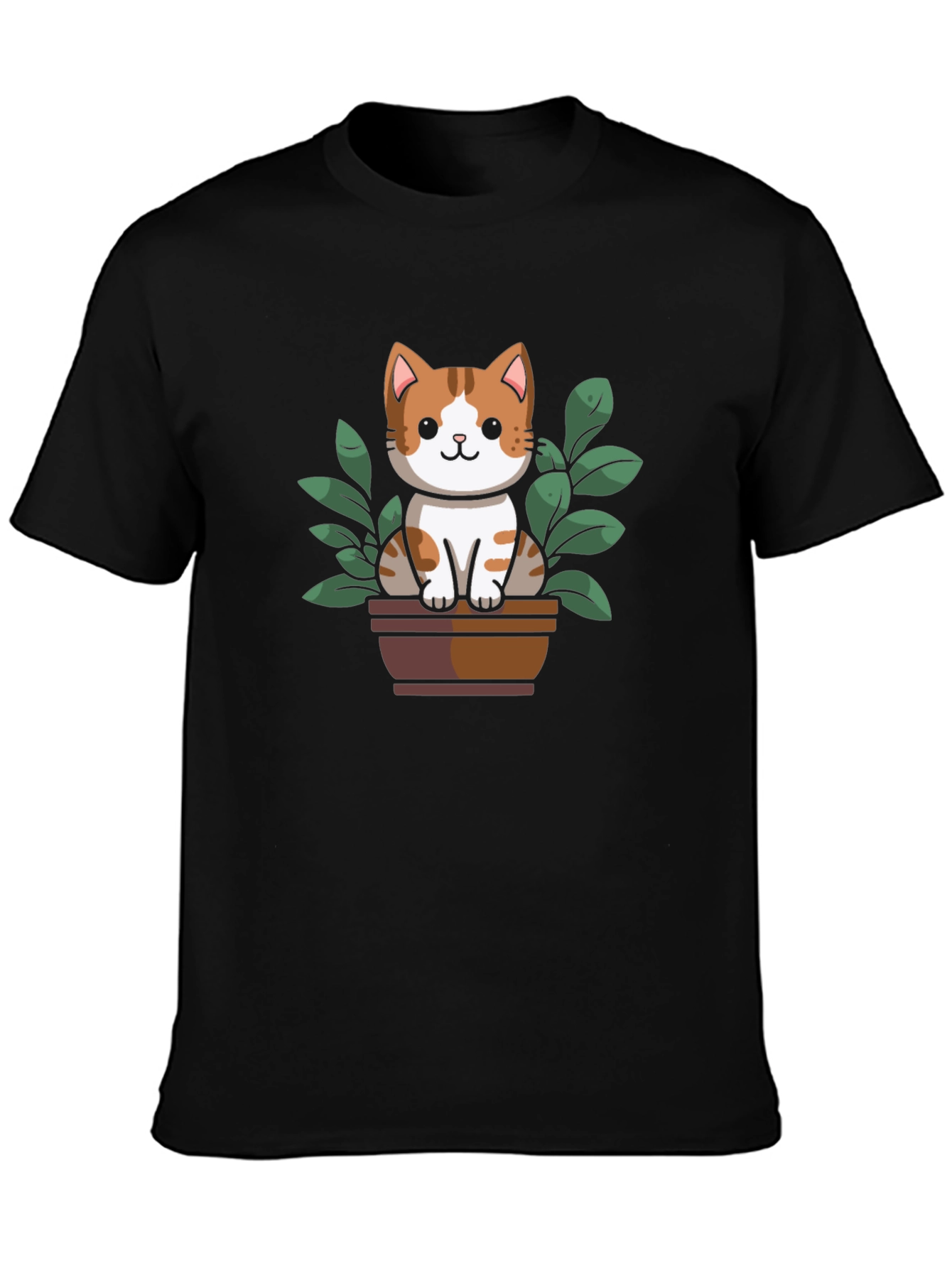 Cute Cat Plant Pot Graphic Tee