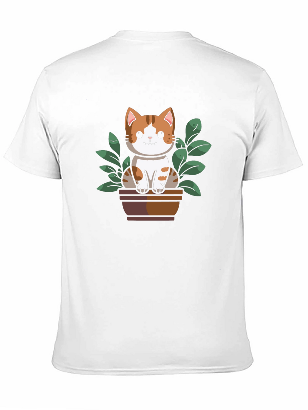 Cute Cat Plant Pot Graphic Tee