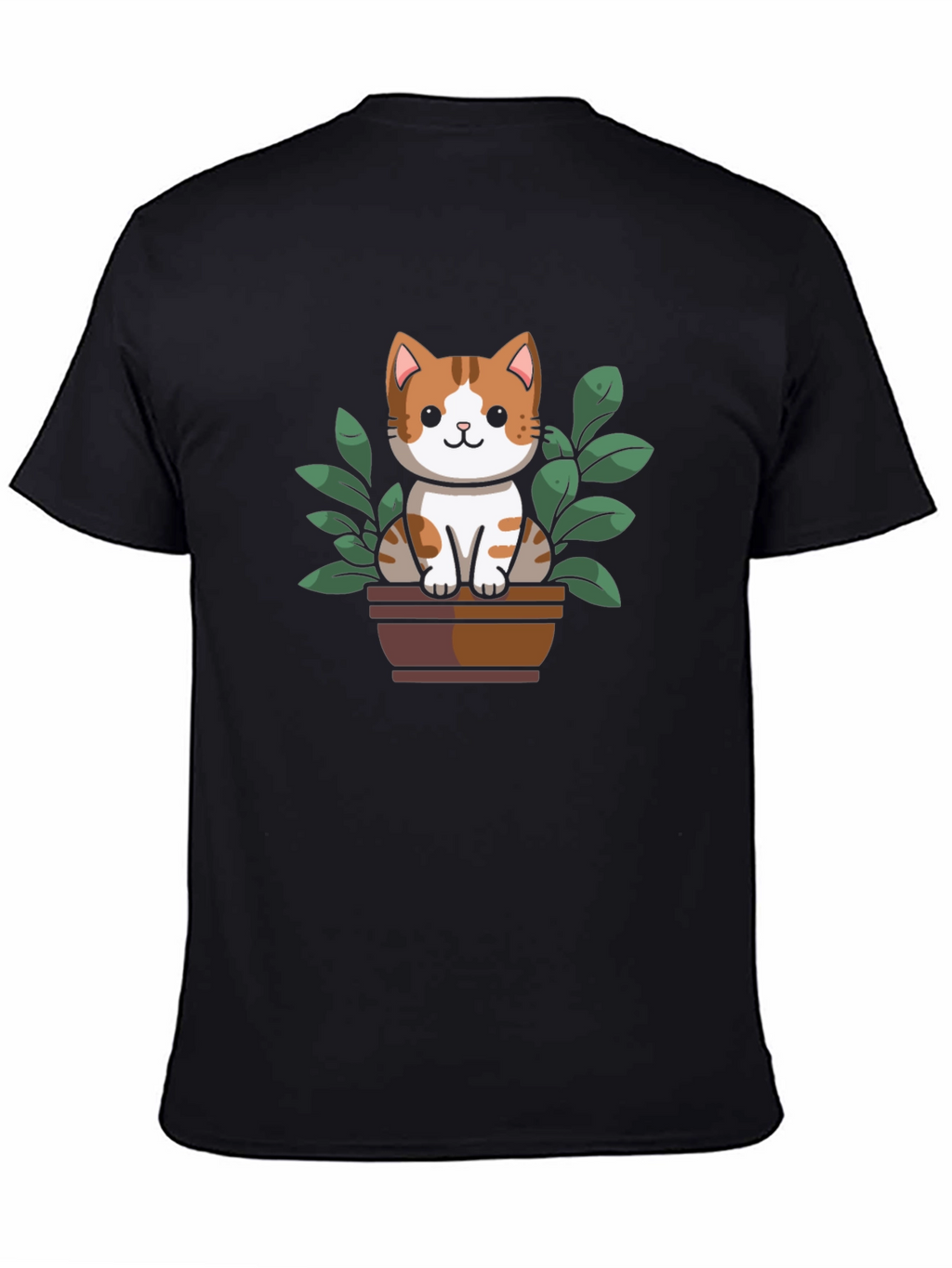 Cute Cat Plant Pot Graphic Tee