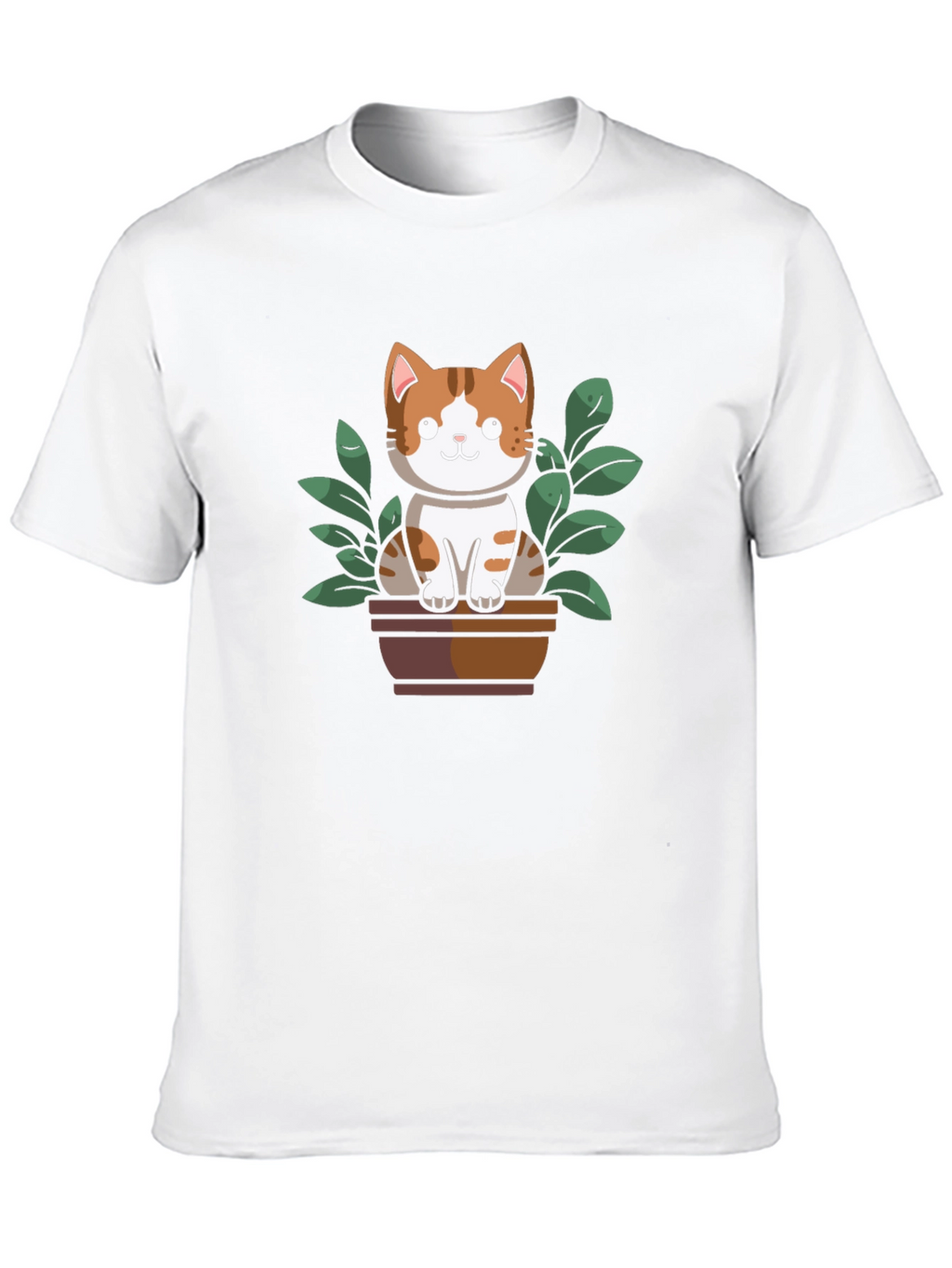 Cute Cat Plant Pot Graphic Tee