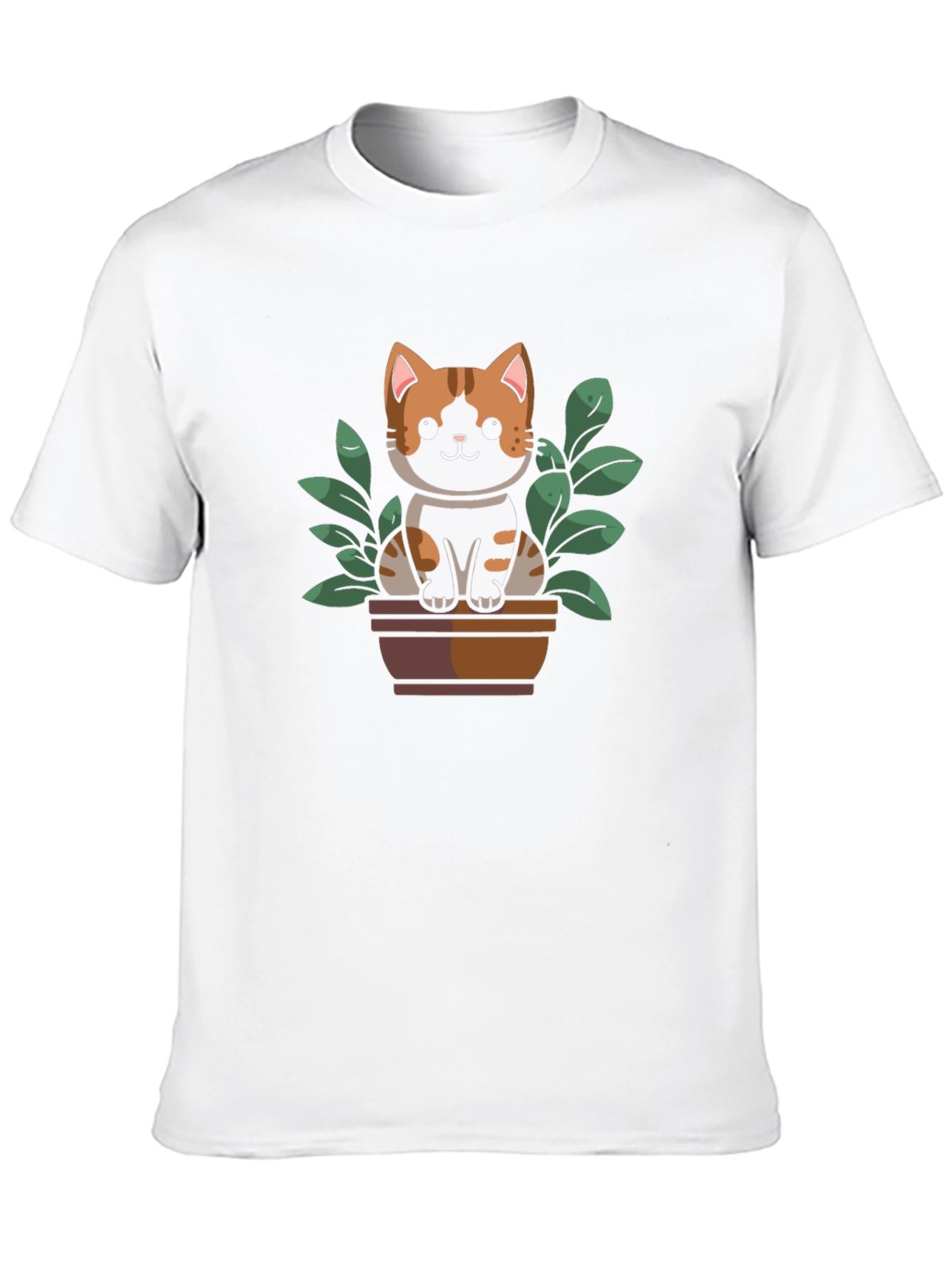 Cute Cat Plant Pot Graphic Tee