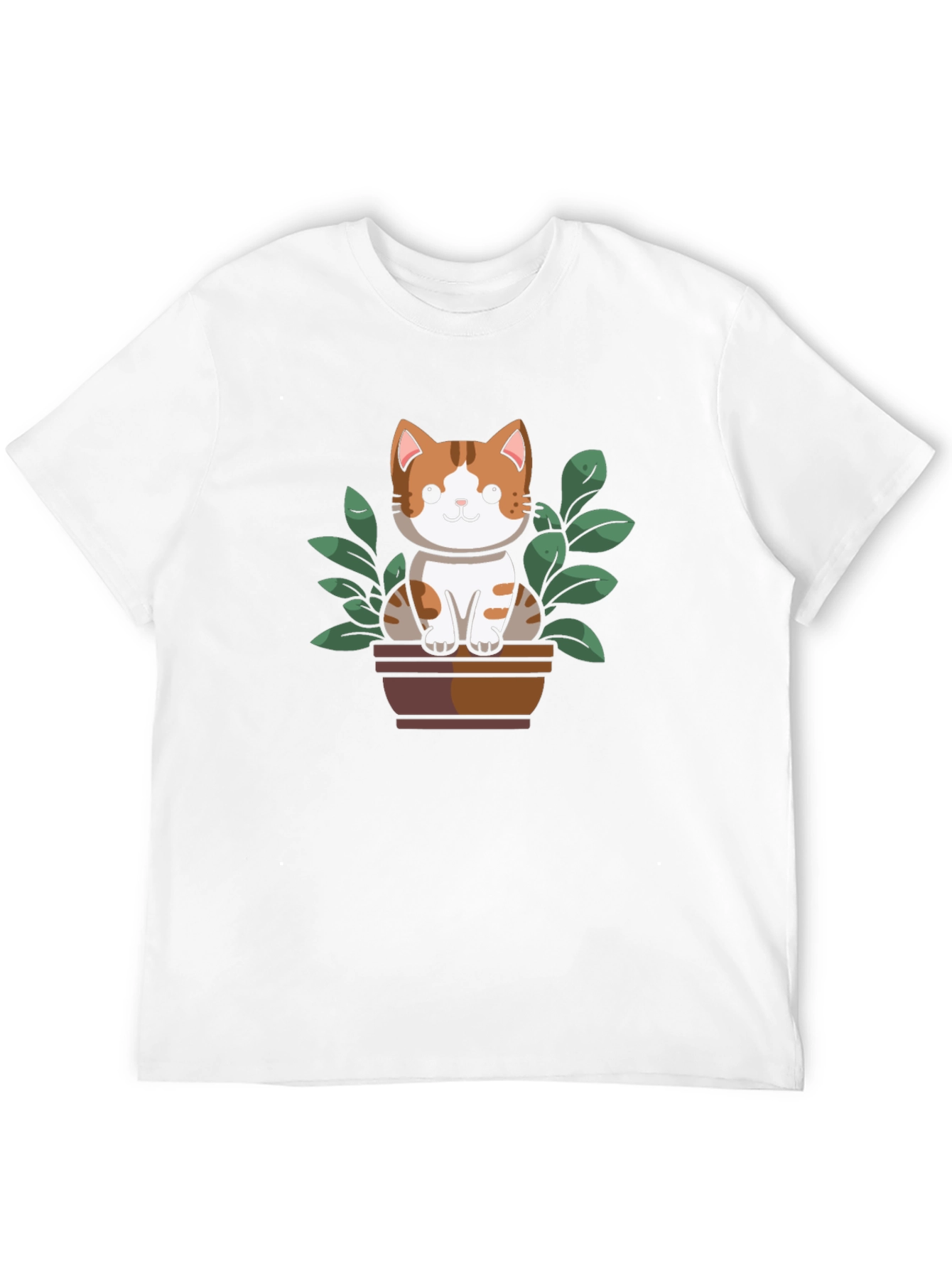 Cute Cat Plant Pot Graphic Tee