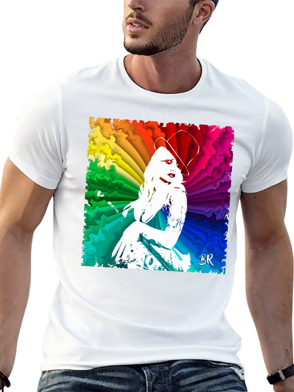 Vibrant Rainbow Woman Graphic T-Shirt