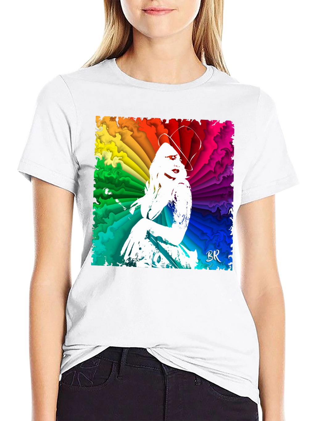 Vibrant Rainbow Woman Graphic T-Shirt
