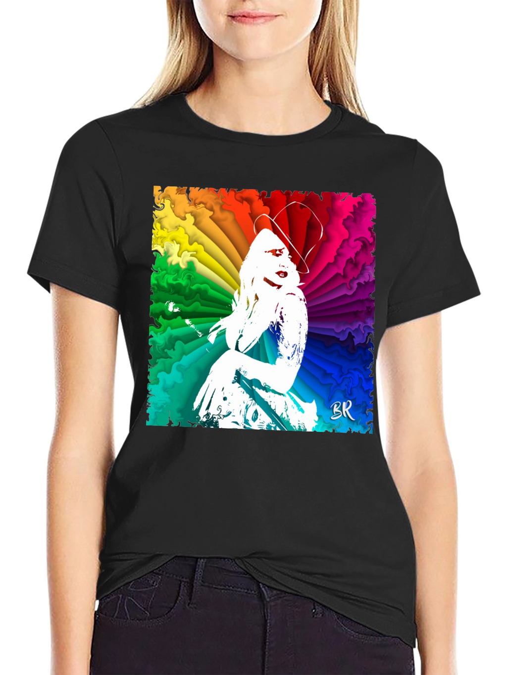 Vibrant Rainbow Woman Graphic T-Shirt