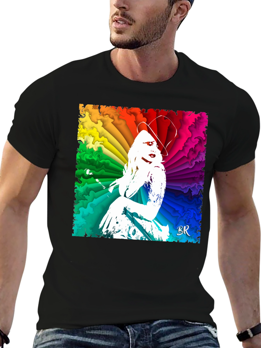Vibrant Rainbow Woman Graphic T-Shirt