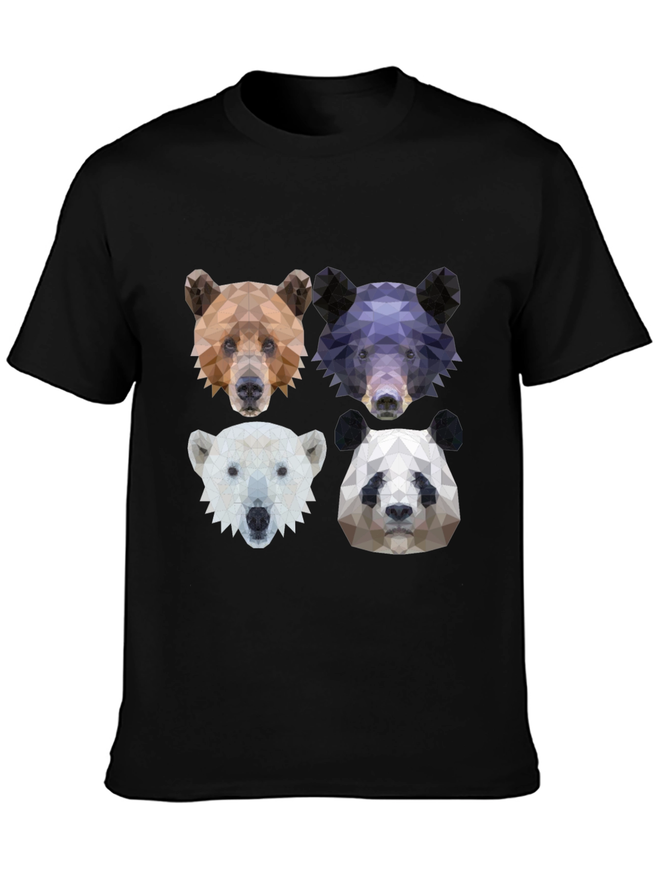Geometric Bear Graphic T-Shirt - Animal Lover Tee