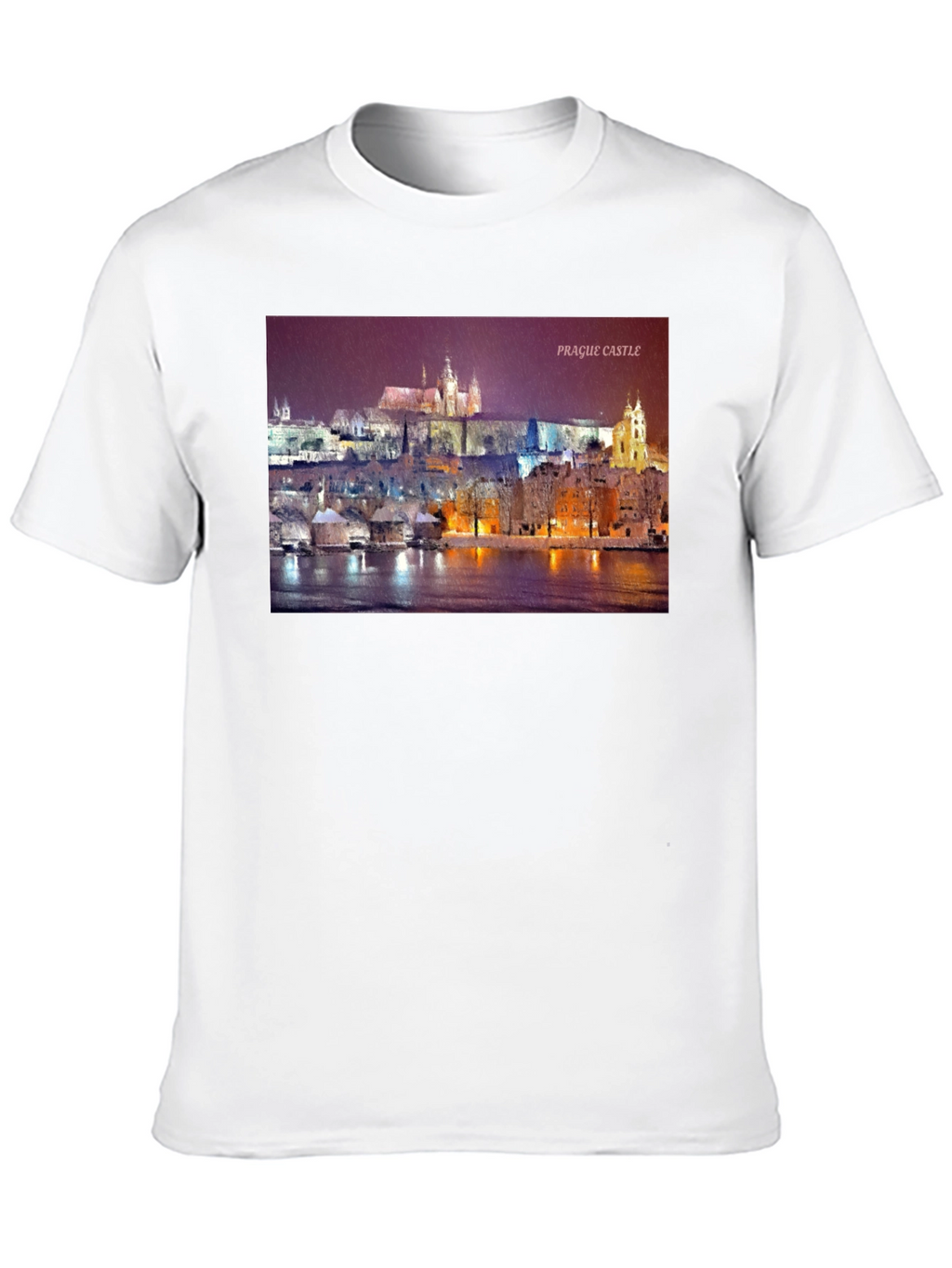 Prague Castle Graphic Tee - Black Crew Neck