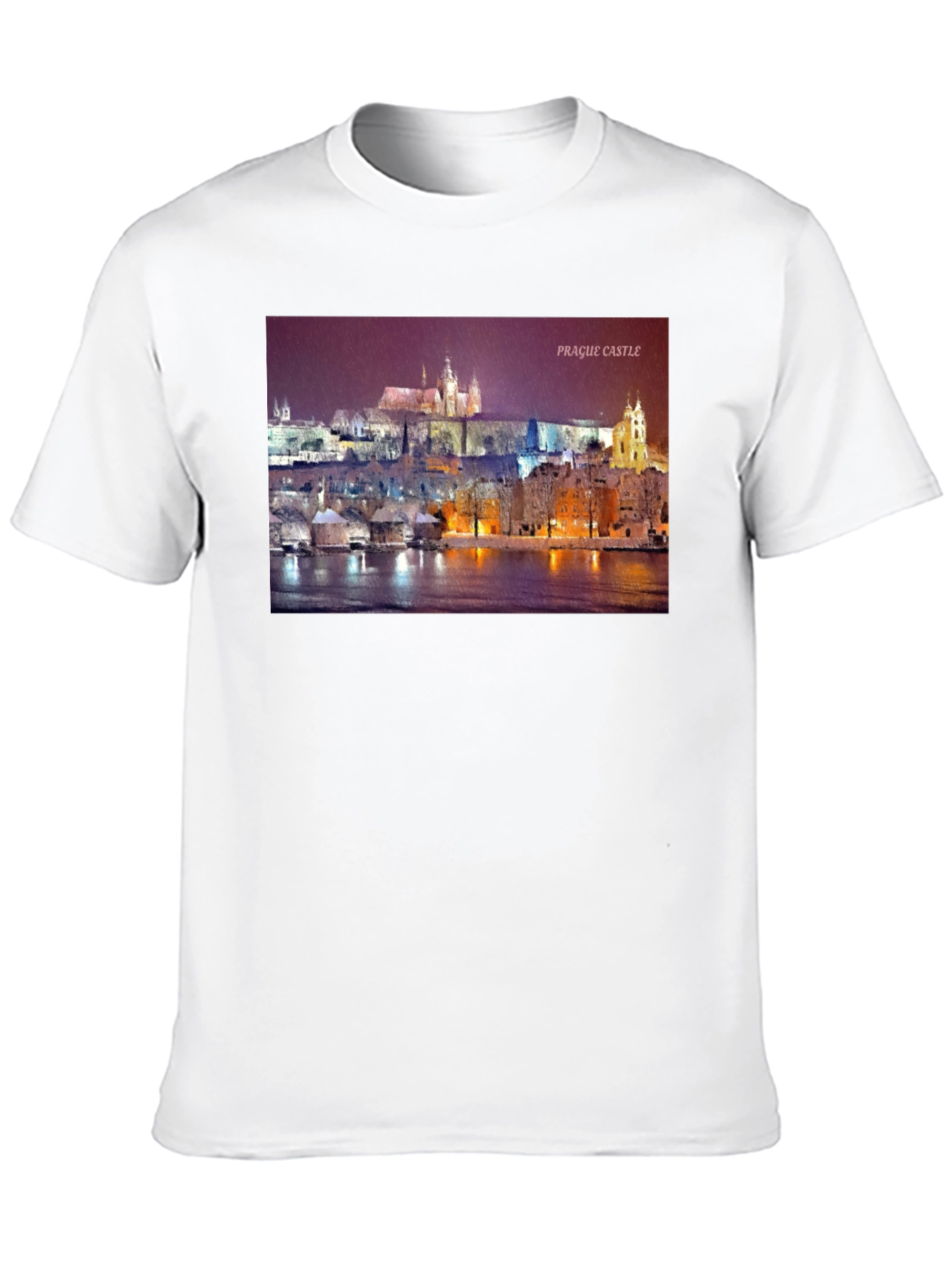 Prague Castle Graphic Tee - Black Crew Neck