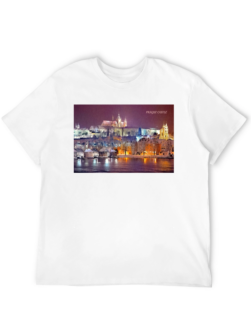 Prague Castle Graphic Tee - Black Crew Neck