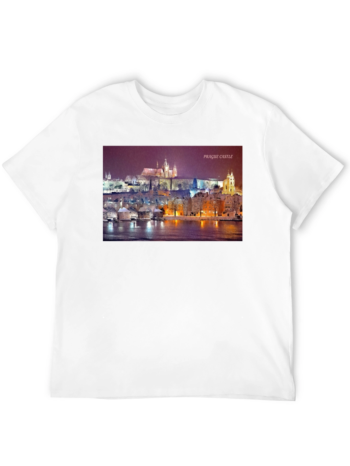Prague Castle Graphic Tee - Black Crew Neck